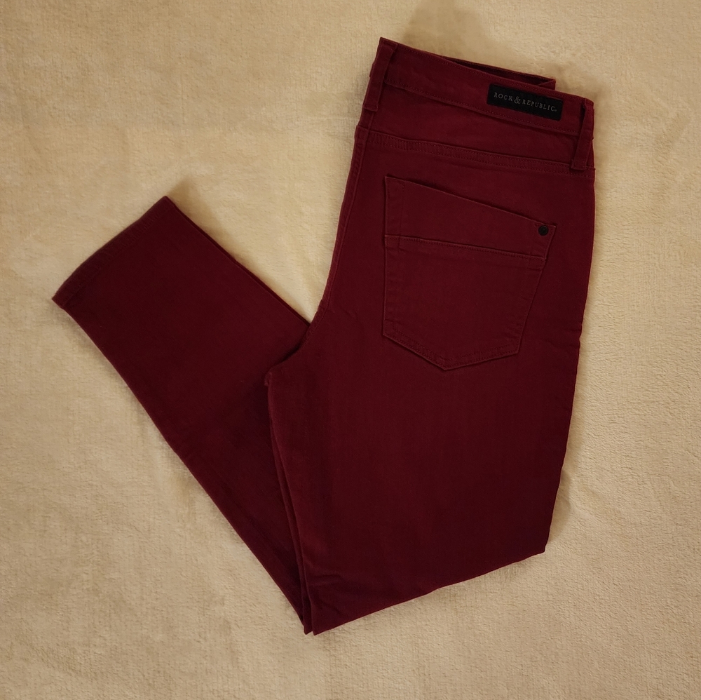 Rock & Republic Red Skinny Jeans size 14S